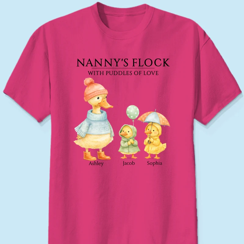 Nanny's Flock with Puddles of Love - Personalised Shirt - Gift for Grandma - Image 26