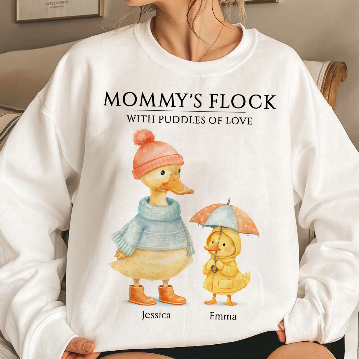 Nanny's Flock with Puddles of Love - Personalised Shirt - Gift for Grandma - Image 3