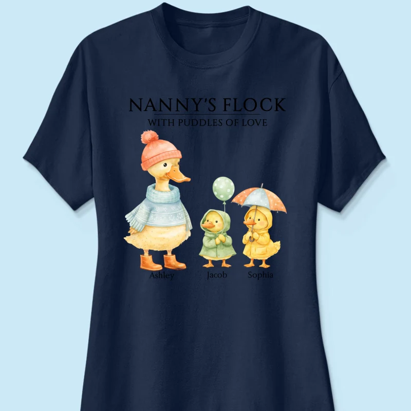 Nanny's Flock with Puddles of Love - Personalised Shirt - Gift for Grandma - Image 30