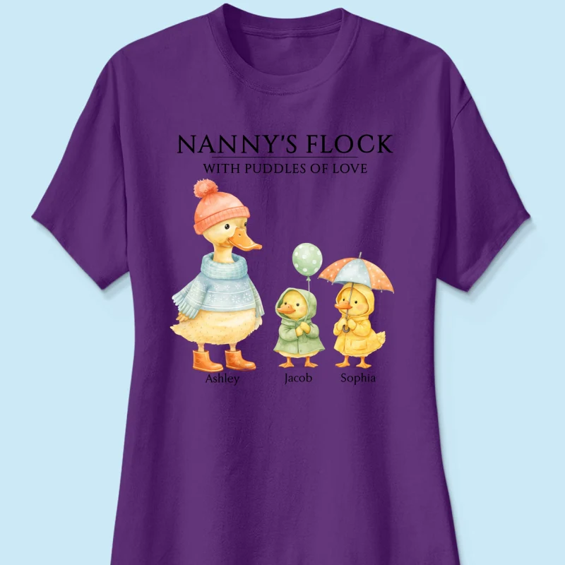 Nanny's Flock with Puddles of Love - Personalised Shirt - Gift for Grandma - Image 32