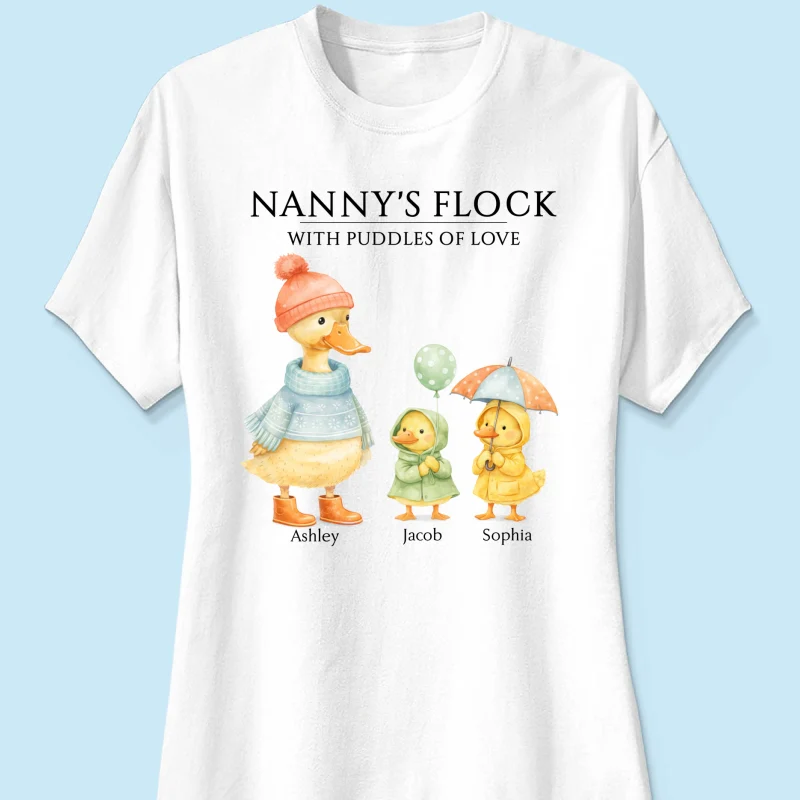 Nanny's Flock with Puddles of Love - Personalised Shirt - Gift for Grandma - Image 37