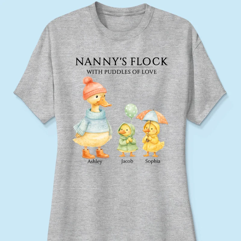 Nanny's Flock with Puddles of Love - Personalised Shirt - Gift for Grandma - Image 38