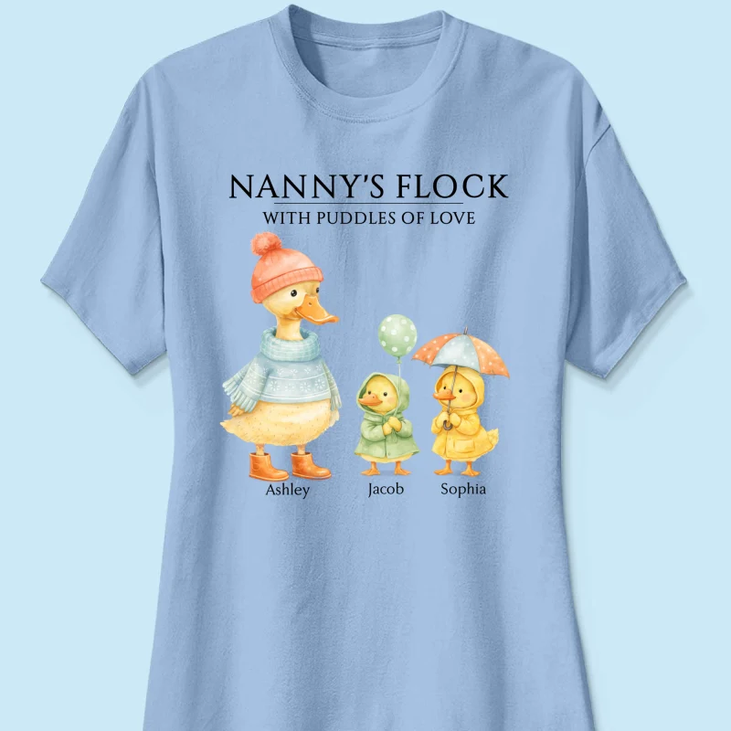 Nanny's Flock with Puddles of Love - Personalised Shirt - Gift for Grandma - Image 40
