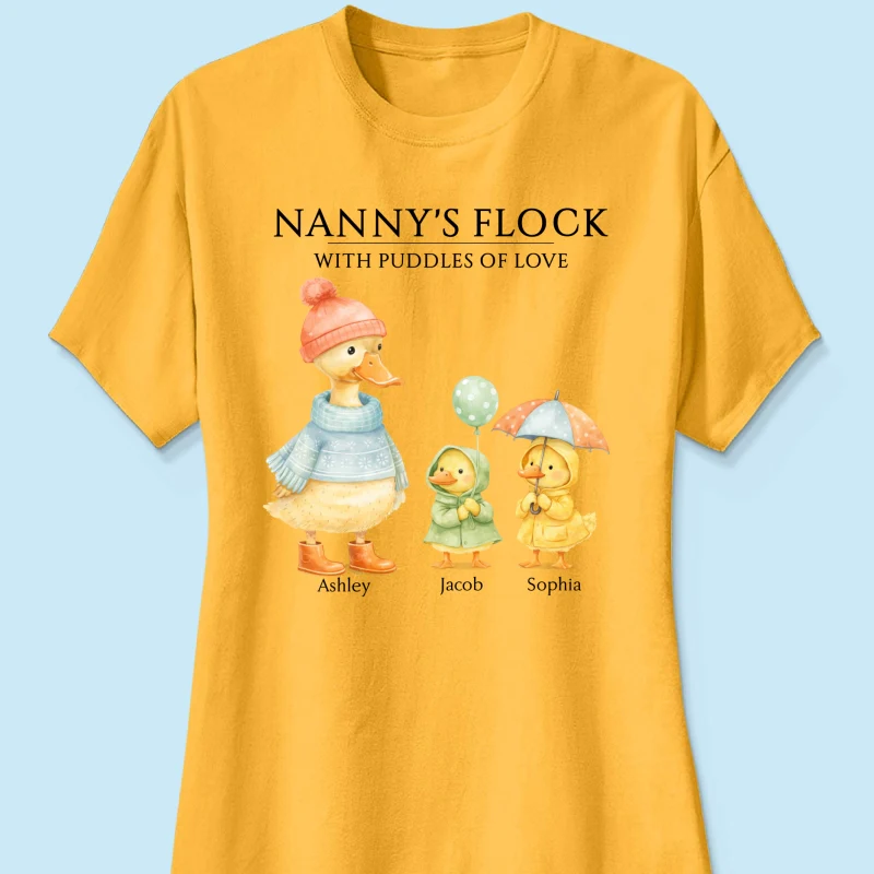 Nanny's Flock with Puddles of Love - Personalised Shirt - Gift for Grandma - Image 41