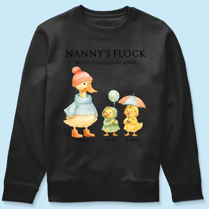 Nanny's Flock with Puddles of Love - Personalised Shirt - Gift for Grandma - Image 43