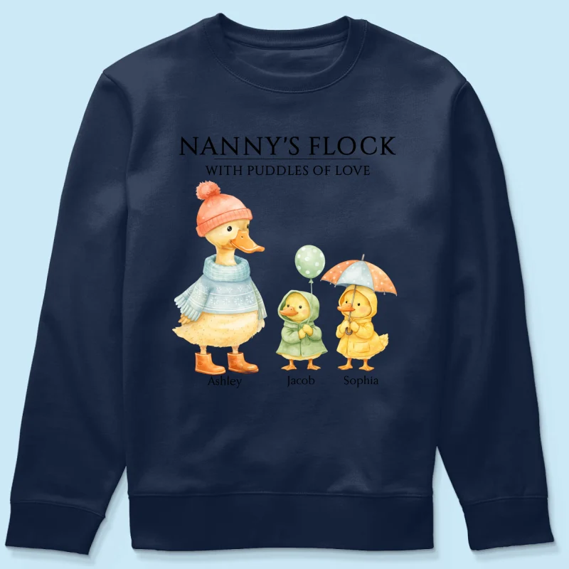 Nanny's Flock with Puddles of Love - Personalised Shirt - Gift for Grandma - Image 44