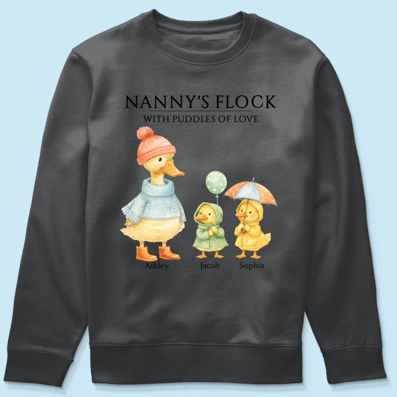 Nanny's Flock with Puddles of Love - Personalised Shirt - Gift for Grandma - Image 45