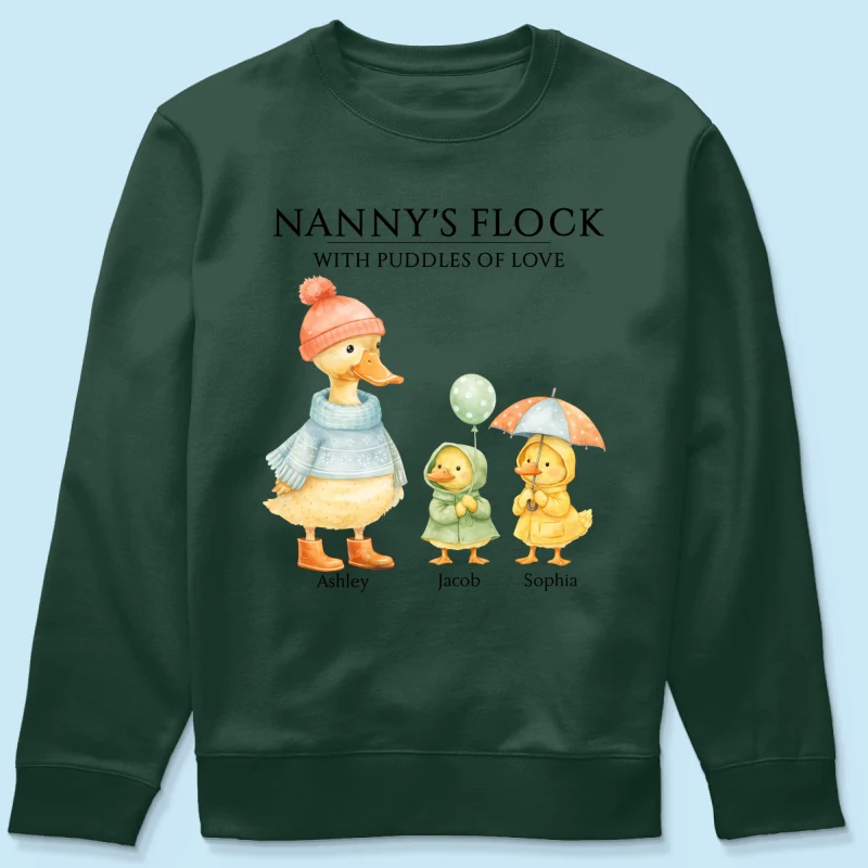 Nanny's Flock with Puddles of Love - Personalised Shirt - Gift for Grandma - Image 46