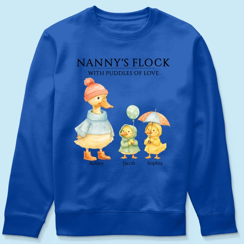 Nanny's Flock with Puddles of Love - Personalised Shirt - Gift for Grandma - Image 47