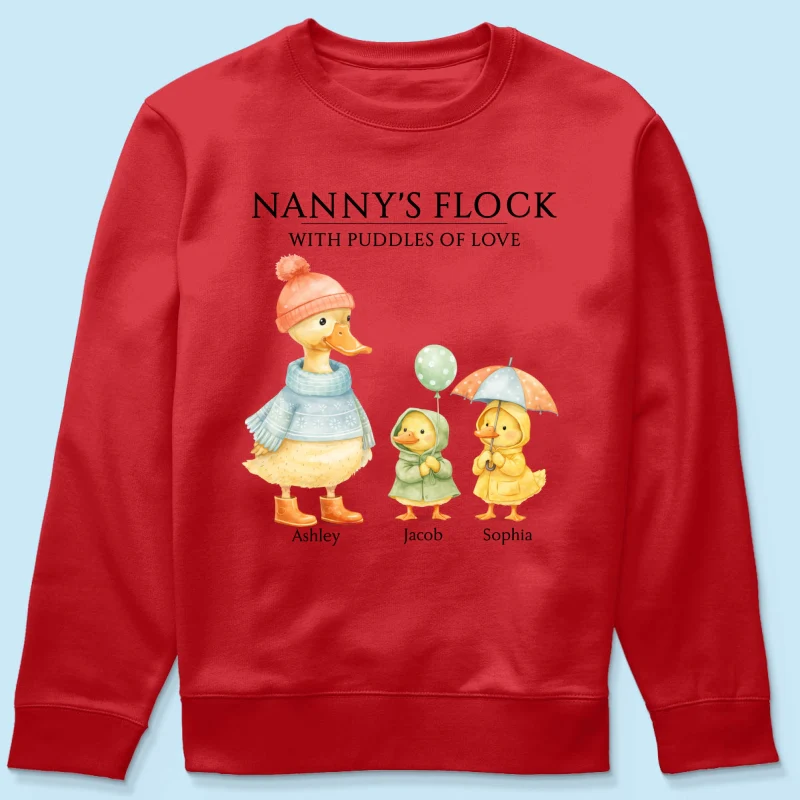 Nanny's Flock with Puddles of Love - Personalised Shirt - Gift for Grandma - Image 48