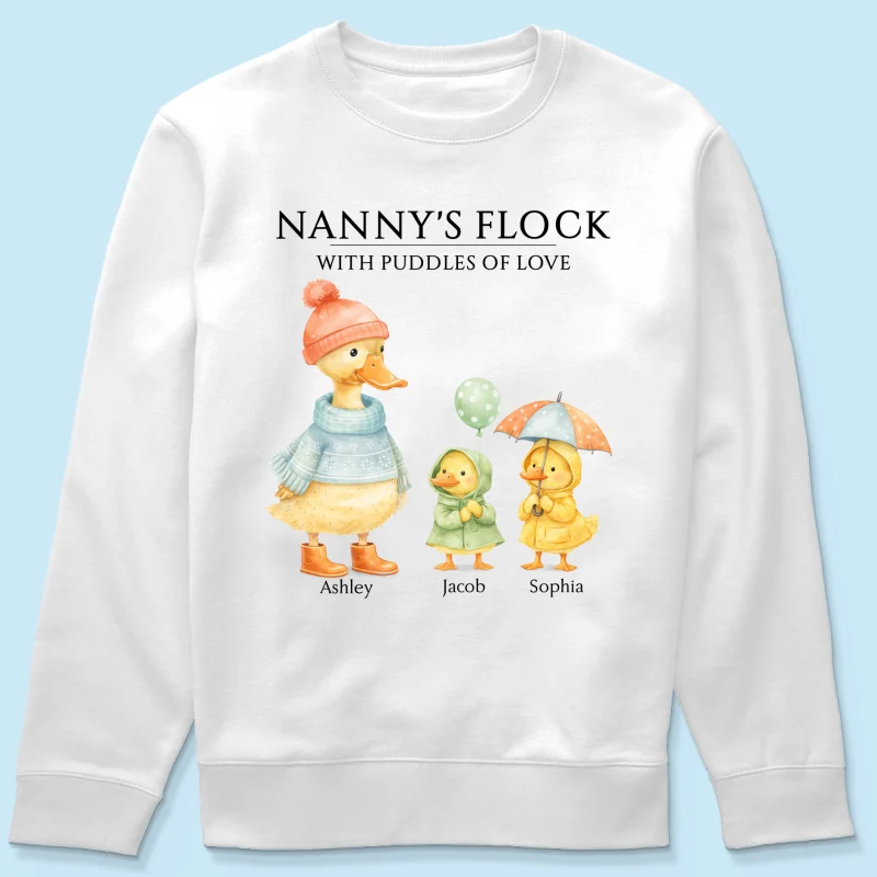 Nanny's Flock with Puddles of Love - Personalised Shirt - Gift for Grandma - Image 50