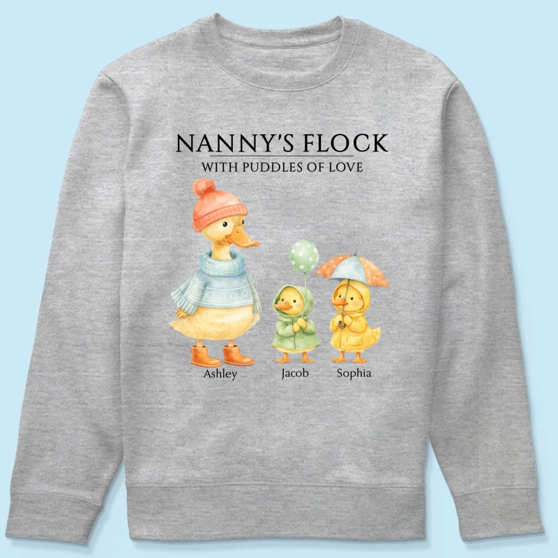 Nanny's Flock with Puddles of Love - Personalised Shirt - Gift for Grandma - Image 51