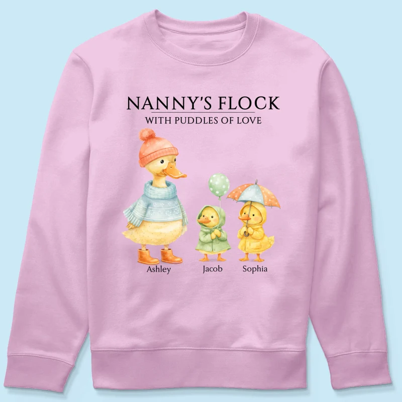Nanny's Flock with Puddles of Love - Personalised Shirt - Gift for Grandma - Image 52