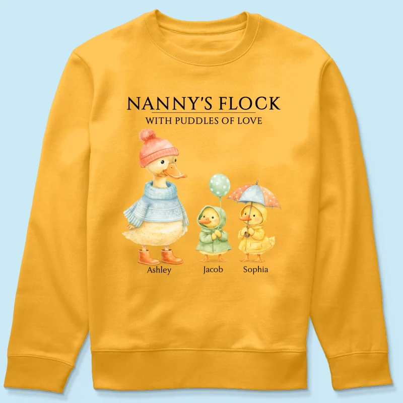Nanny's Flock with Puddles of Love - Personalised Shirt - Gift for Grandma - Image 53