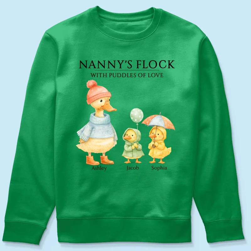 Nanny's Flock with Puddles of Love - Personalised Shirt - Gift for Grandma - Image 54