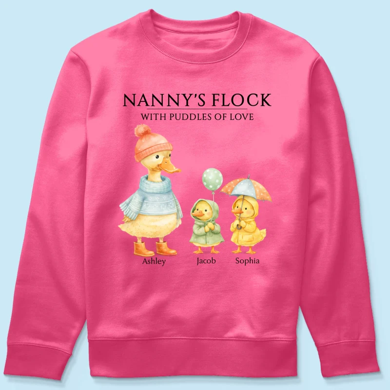 Nanny's Flock with Puddles of Love - Personalised Shirt - Gift for Grandma - Image 55