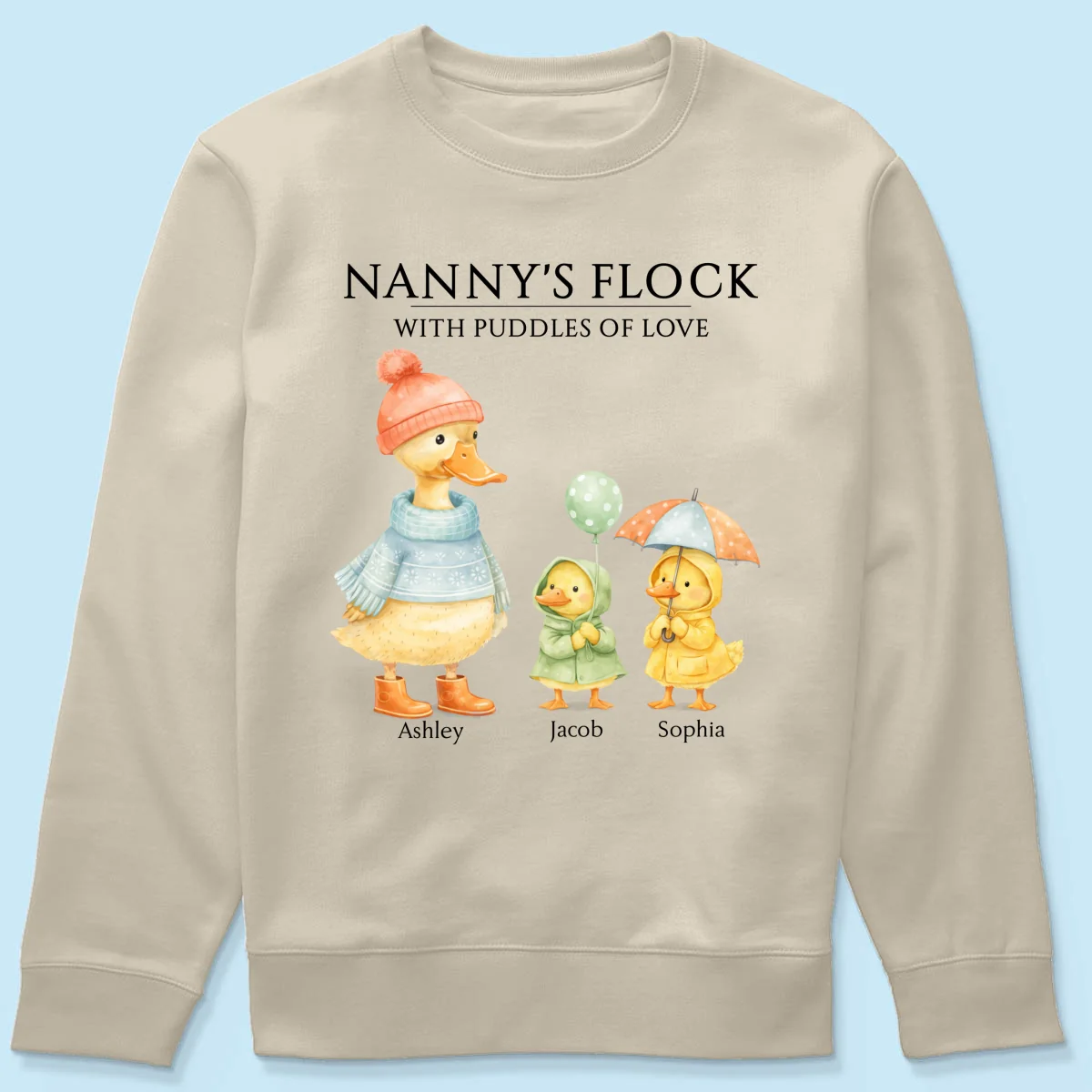 Nanny's Flock with Puddles of Love - Personalised Shirt - Gift for Grandma - Image 56