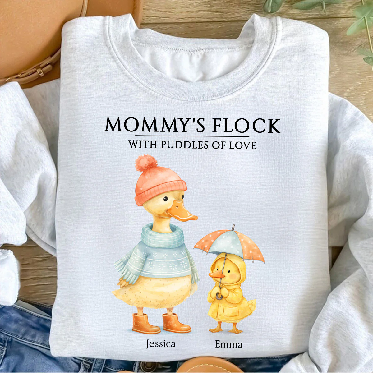 Nanny's Flock with Puddles of Love - Personalised Shirt - Gift for Grandma - Image 6