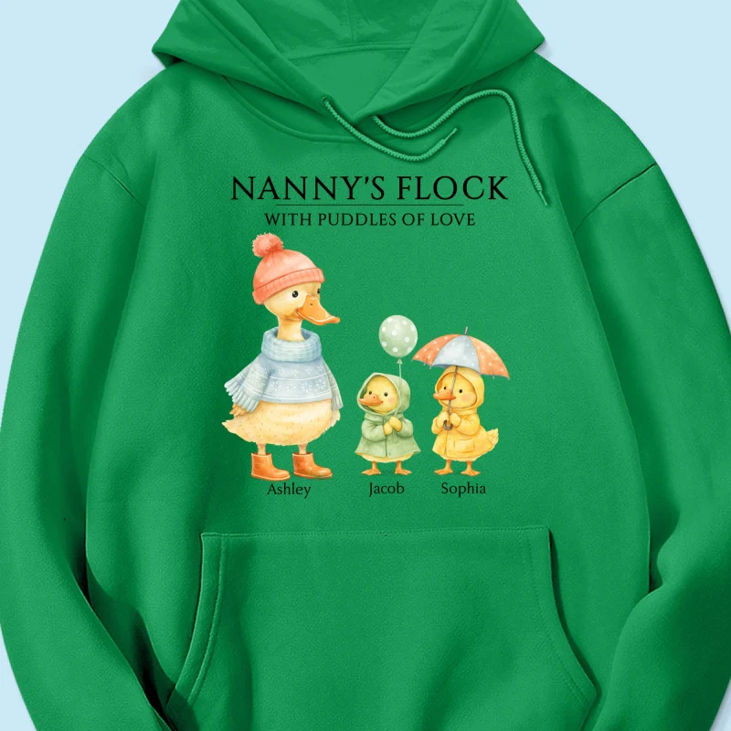 Nanny's Flock with Puddles of Love - Personalised Shirt - Gift for Grandma - Image 70