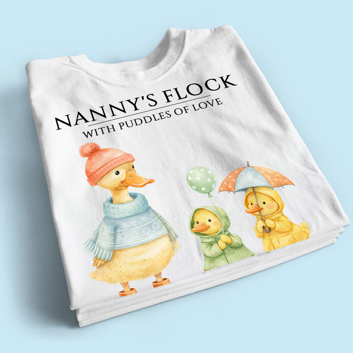 Nanny's Flock with Puddles of Love - Personalised Shirt - Gift for Grandma - Image 8