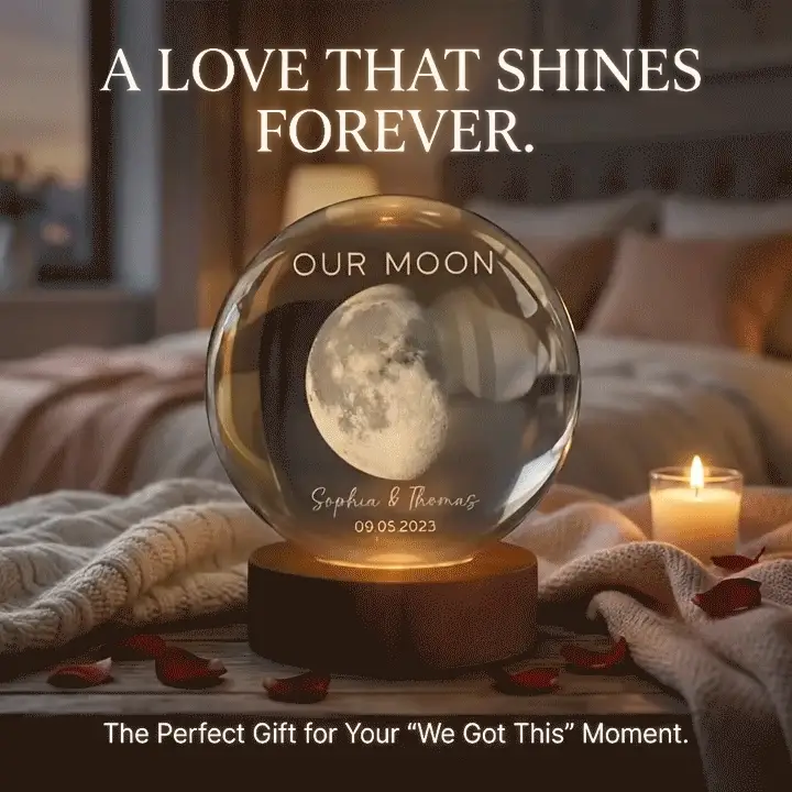 Our Moon Special Day Custom Moon Phase - Personalized Crystal Ball LED Night Light - Valentine's Day Gift For Couple - Image 10