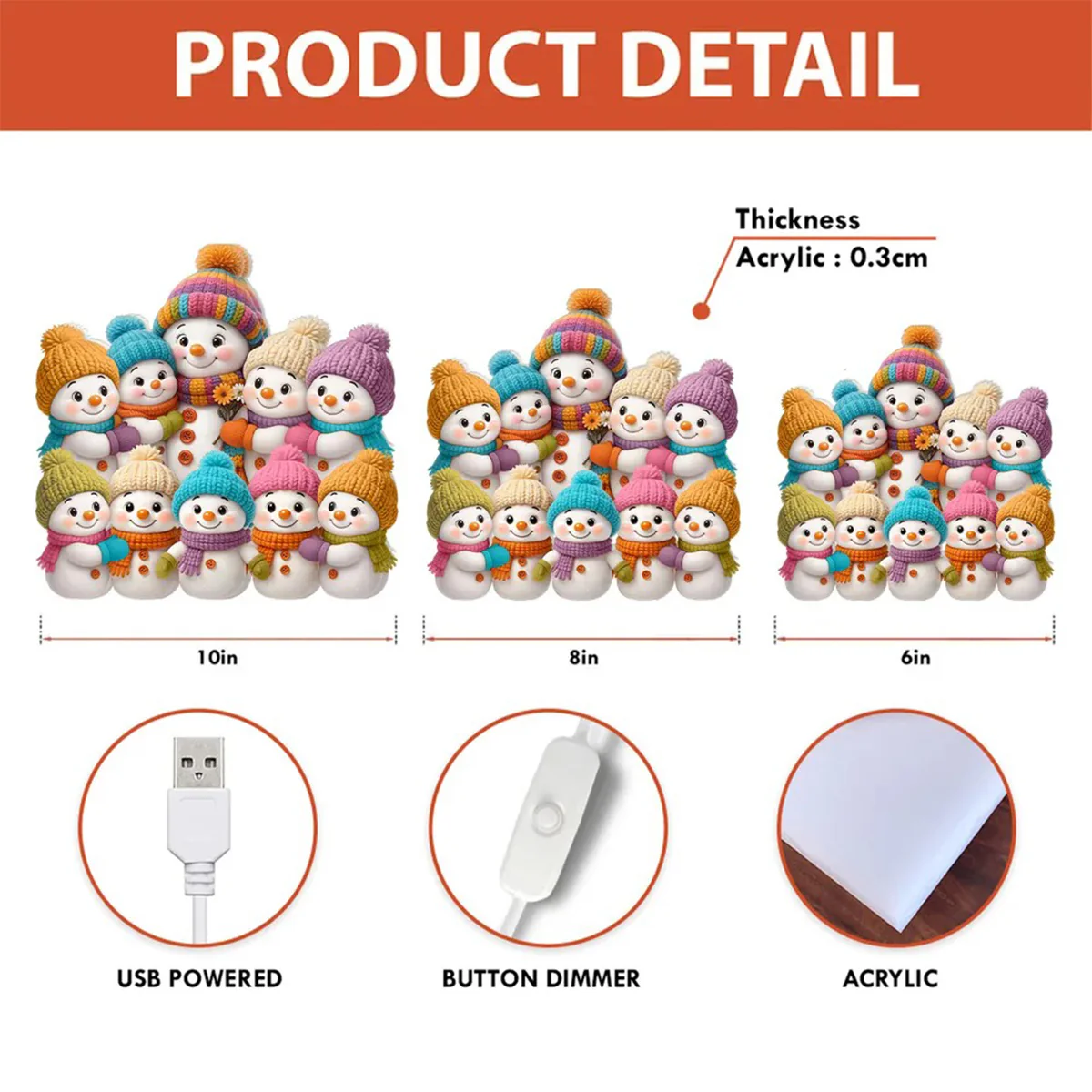 Snowman Mom, Dad, Parents and Kids Personalized Light Box - Holiday Family Keepsake - Image 11