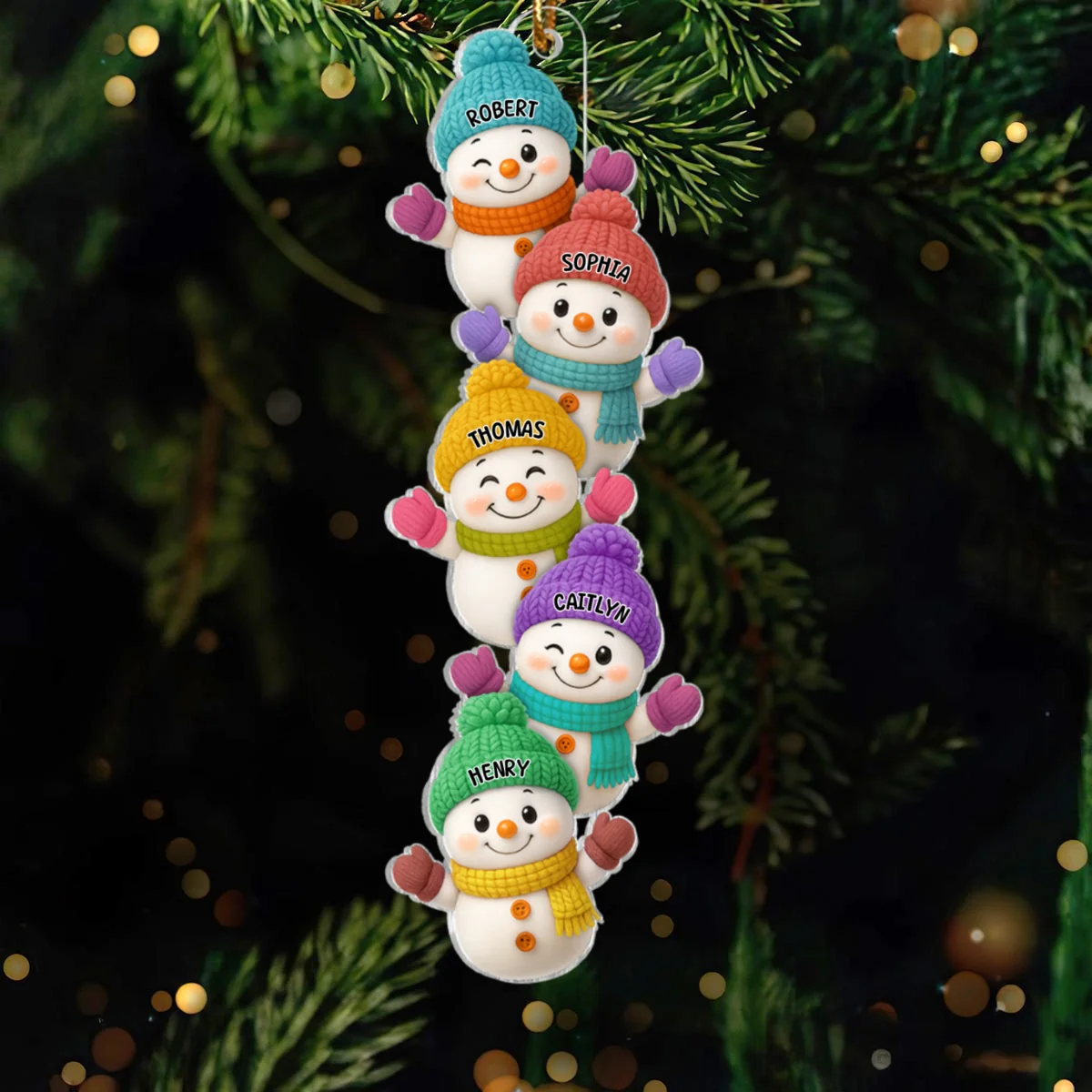Stacked Snowman Our Grandkids Christmas - Personalized Acrylic Ornament - Gift For Grandparents, Grandkids, Family - Image 9