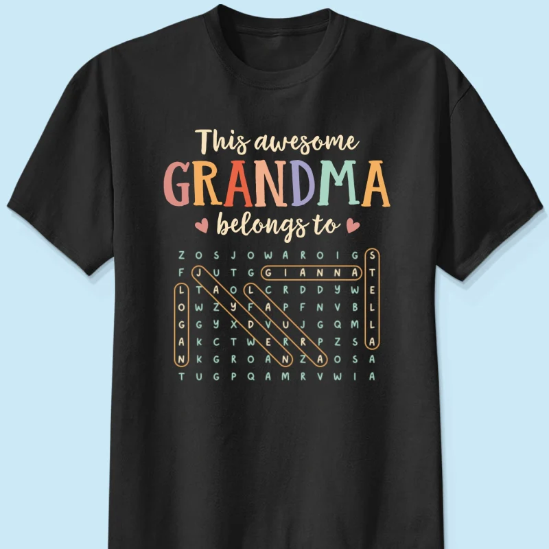 This Awesome Grandma Belongs To Grandkids Name Word Search Puzzle - Personalized Shirt - Mother's Day Gift For Grandma Mom - Image 10