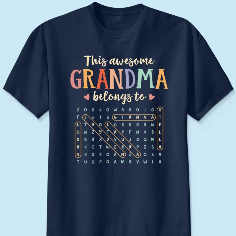 This Awesome Grandma Belongs To Grandkids Name Word Search Puzzle - Personalized Shirt - Mother's Day Gift For Grandma Mom - Image 11