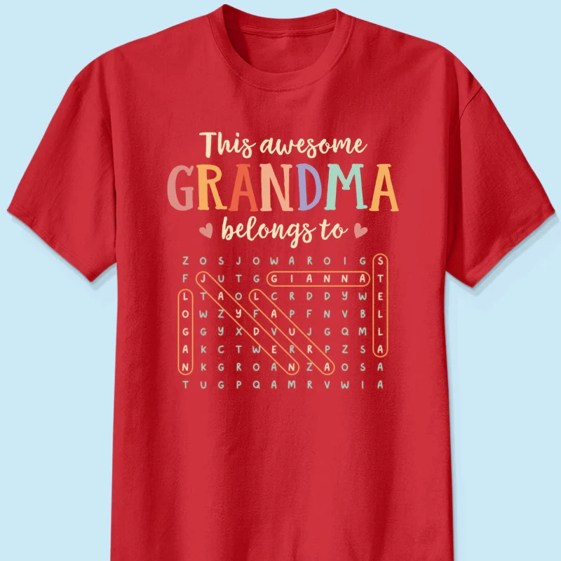 This Awesome Grandma Belongs To Grandkids Name Word Search Puzzle - Personalized Shirt - Mother's Day Gift For Grandma Mom - Image 14