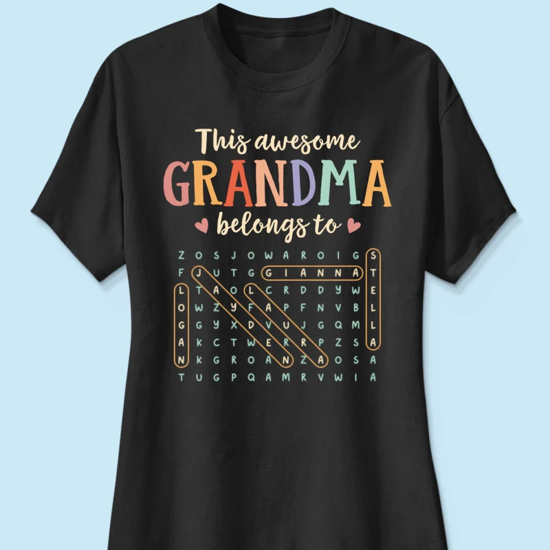This Awesome Grandma Belongs To Grandkids Name Word Search Puzzle - Personalized Shirt - Mother's Day Gift For Grandma Mom - Image 16