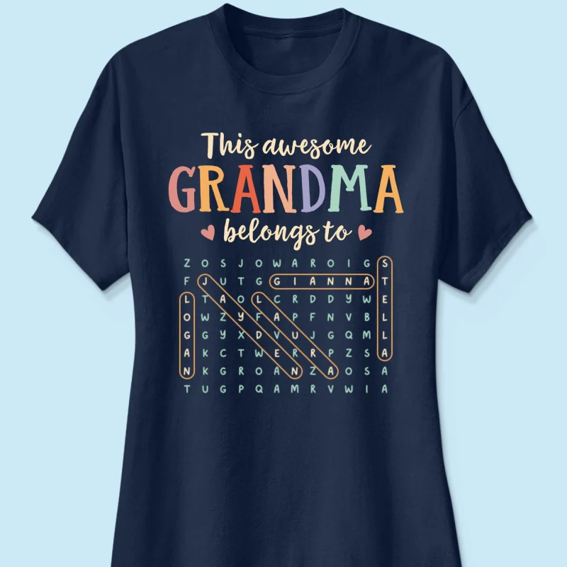 This Awesome Grandma Belongs To Grandkids Name Word Search Puzzle - Personalized Shirt - Mother's Day Gift For Grandma Mom - Image 17