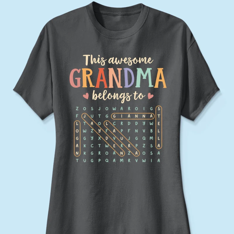 This Awesome Grandma Belongs To Grandkids Name Word Search Puzzle - Personalized Shirt - Mother's Day Gift For Grandma Mom - Image 18