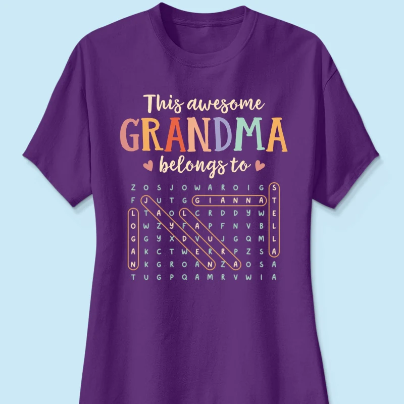 This Awesome Grandma Belongs To Grandkids Name Word Search Puzzle - Personalized Shirt - Mother's Day Gift For Grandma Mom - Image 19