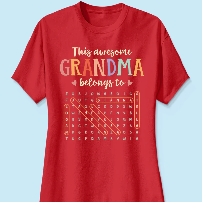 This Awesome Grandma Belongs To Grandkids Name Word Search Puzzle - Personalized Shirt - Mother's Day Gift For Grandma Mom - Image 20