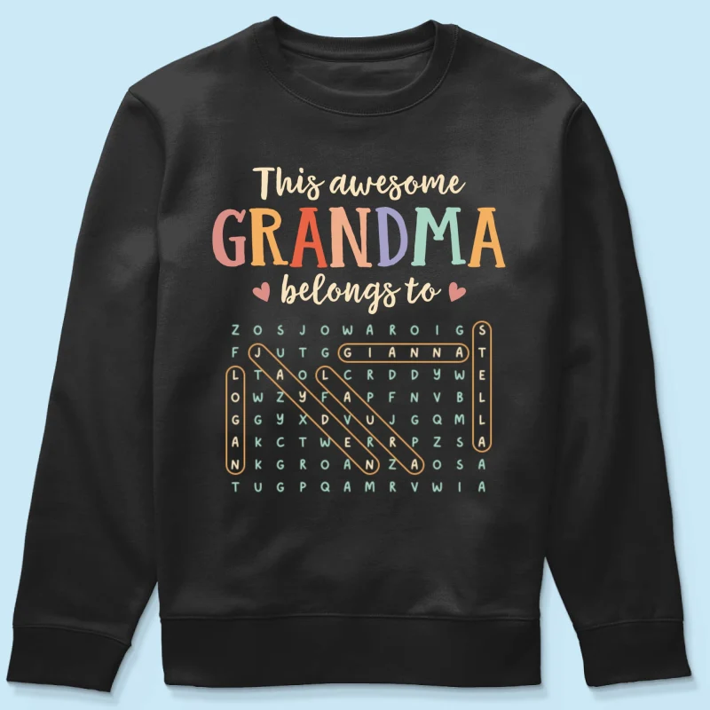 This Awesome Grandma Belongs To Grandkids Name Word Search Puzzle - Personalized Shirt - Mother's Day Gift For Grandma Mom - Image 21