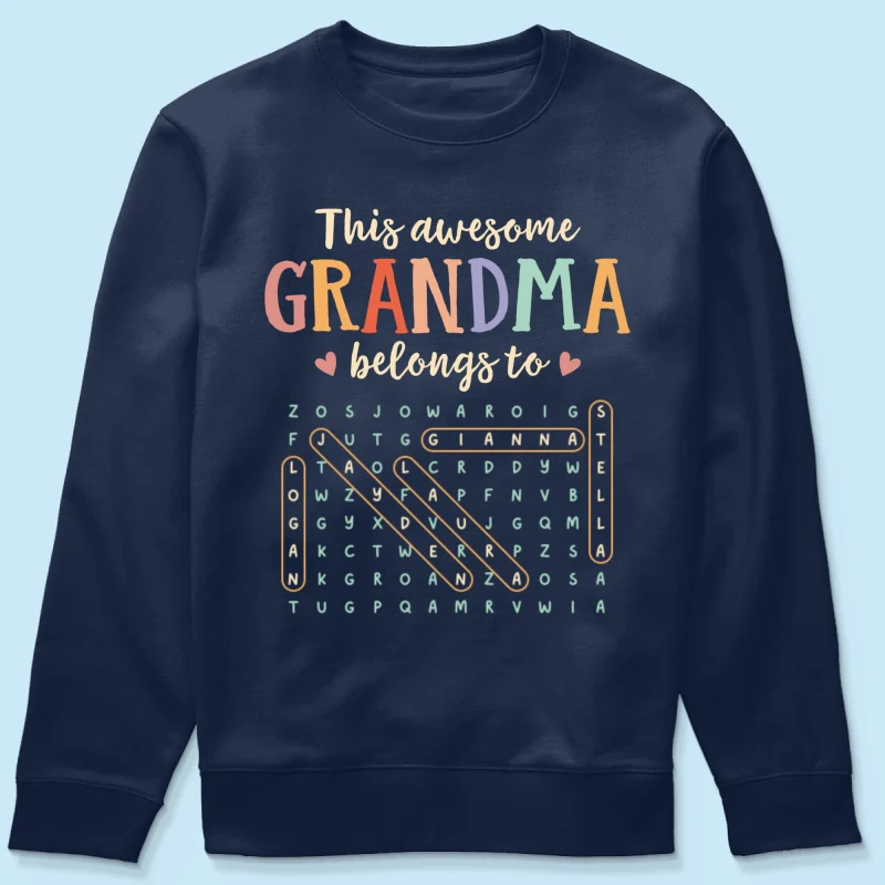 This Awesome Grandma Belongs To Grandkids Name Word Search Puzzle - Personalized Shirt - Mother's Day Gift For Grandma Mom - Image 22
