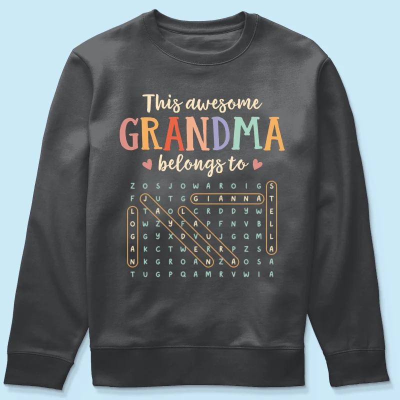 This Awesome Grandma Belongs To Grandkids Name Word Search Puzzle - Personalized Shirt - Mother's Day Gift For Grandma Mom - Image 23