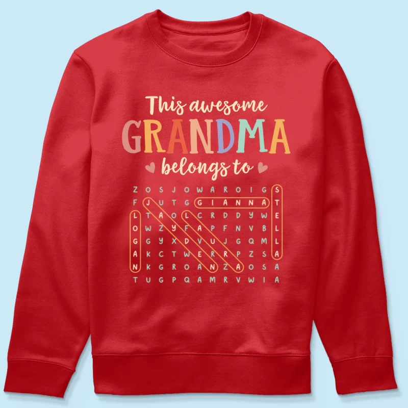This Awesome Grandma Belongs To Grandkids Name Word Search Puzzle - Personalized Shirt - Mother's Day Gift For Grandma Mom - Image 24