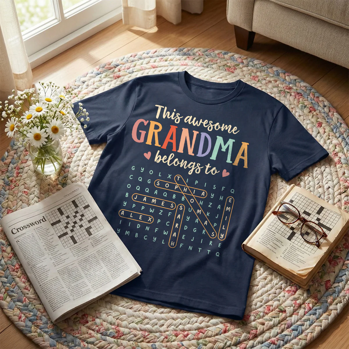 This Awesome Grandma Belongs To Grandkids Name Word Search Puzzle - Personalized Shirt - Mother's Day Gift For Grandma Mom - Image 5