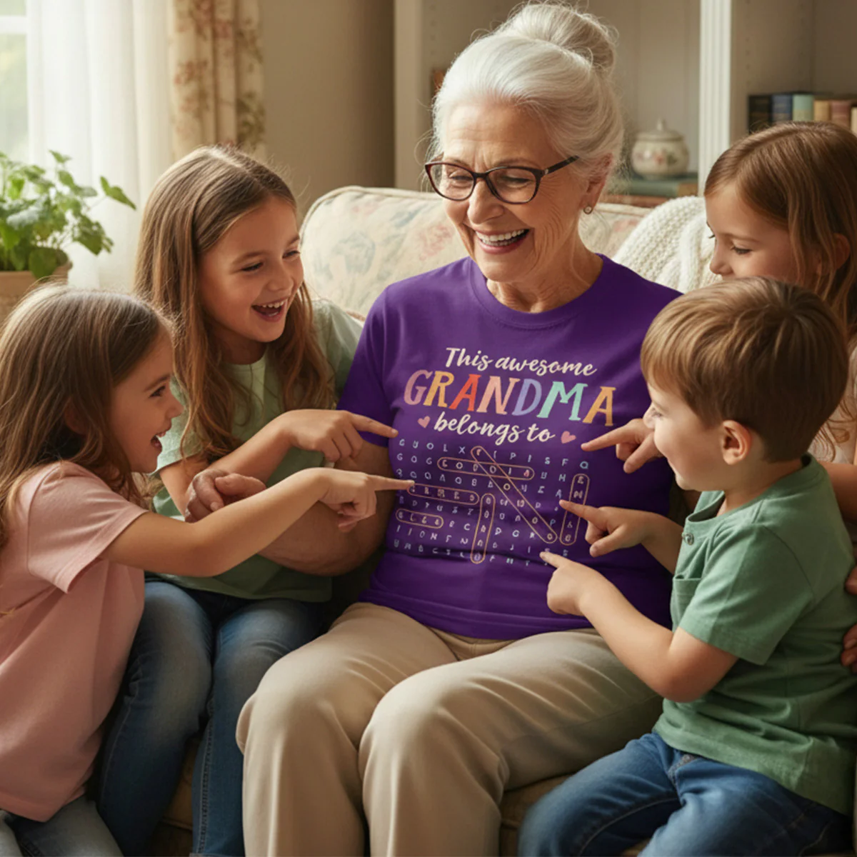This Awesome Grandma Belongs To Grandkids Name Word Search Puzzle - Personalized Shirt - Mother's Day Gift For Grandma Mom - Image 6