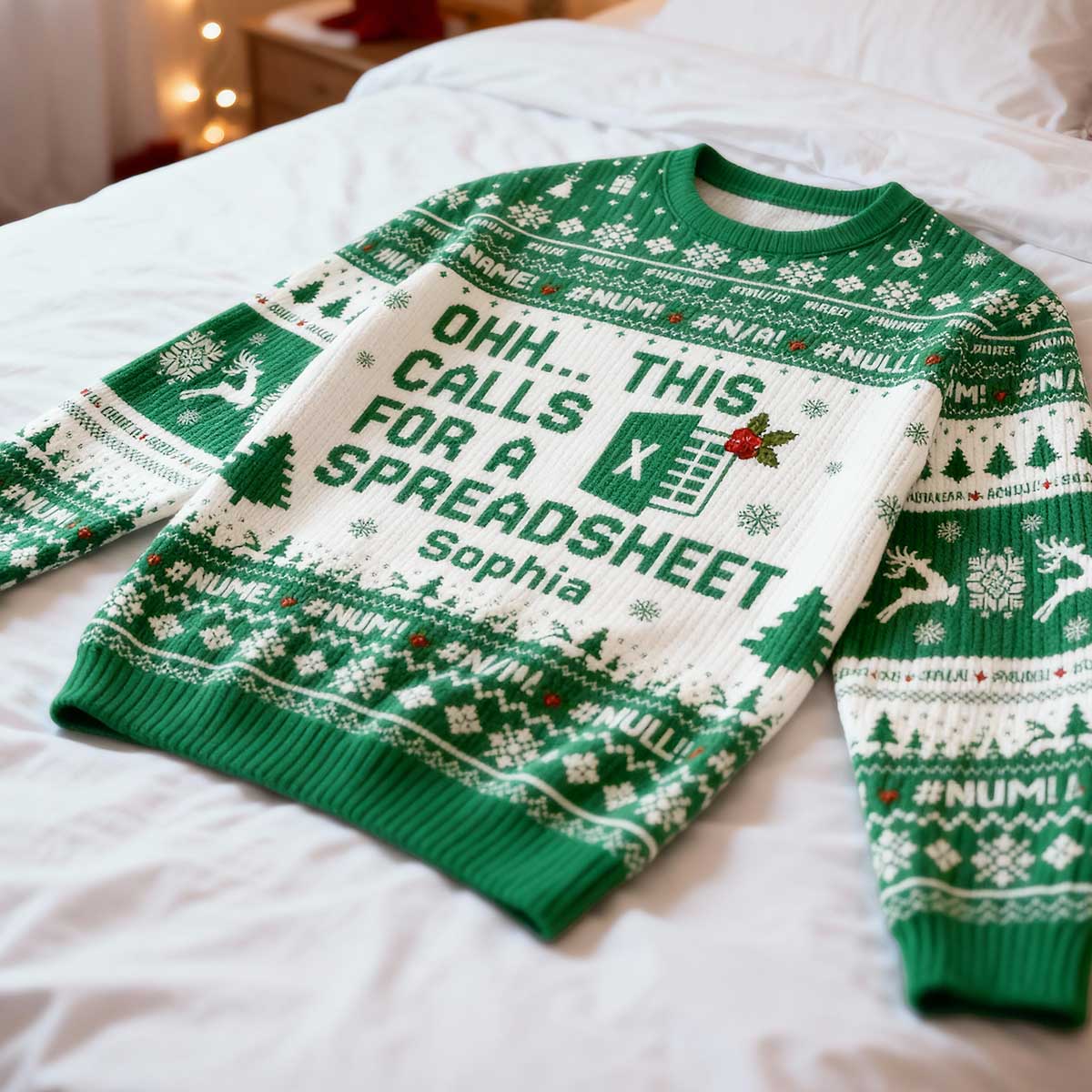This Calls For A Spreadsheet - Personalized Faux Knitted Ugly Sweater - Funny Matching Shirt For Coworkers - Image 6
