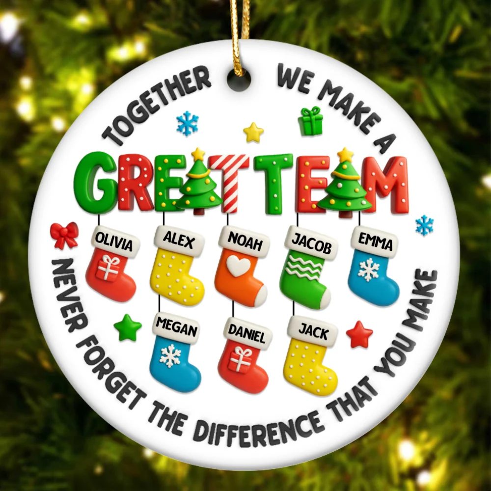 Together We Make A Great Team - Personalized Ceramic Ornament - Christmas Gift for Coworker - Image 11