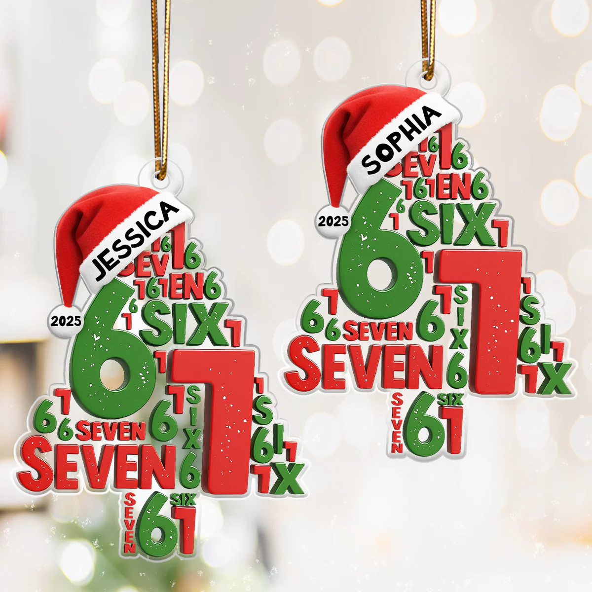 Trending Christmas Tree Six Seven - Personalized Acrylic Ornament - Christmas Gift for Kids, Grandskids - Image 3