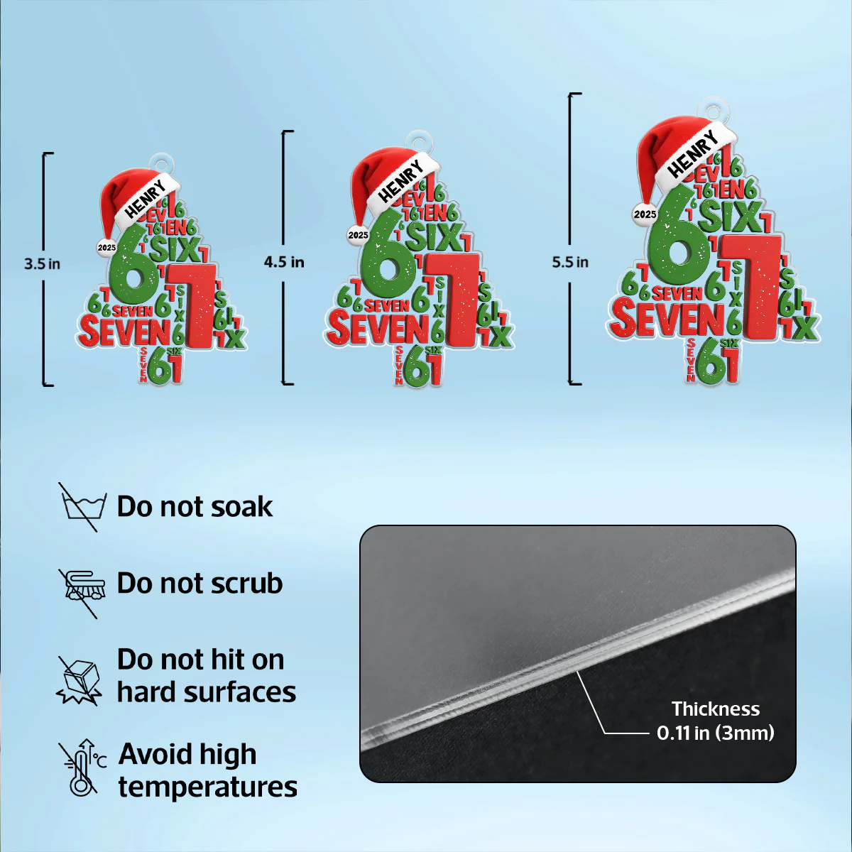 Trending Christmas Tree Six Seven - Personalized Acrylic Ornament - Christmas Gift for Kids, Grandskids - Image 8