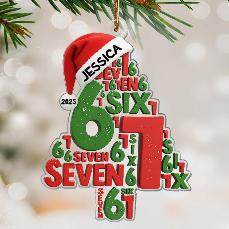 Trending Christmas Tree Six Seven - Personalized Acrylic Ornament - Christmas Gift for Kids, Grandskids - Image 9