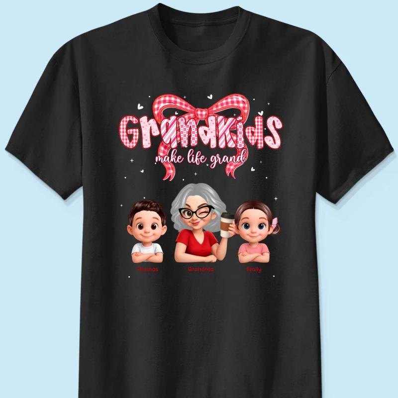 Valentine's Day Grandma Grandkids Make Life Grand - Personalized Shirt - Valentine's Day Gift For Grandma - Image 11