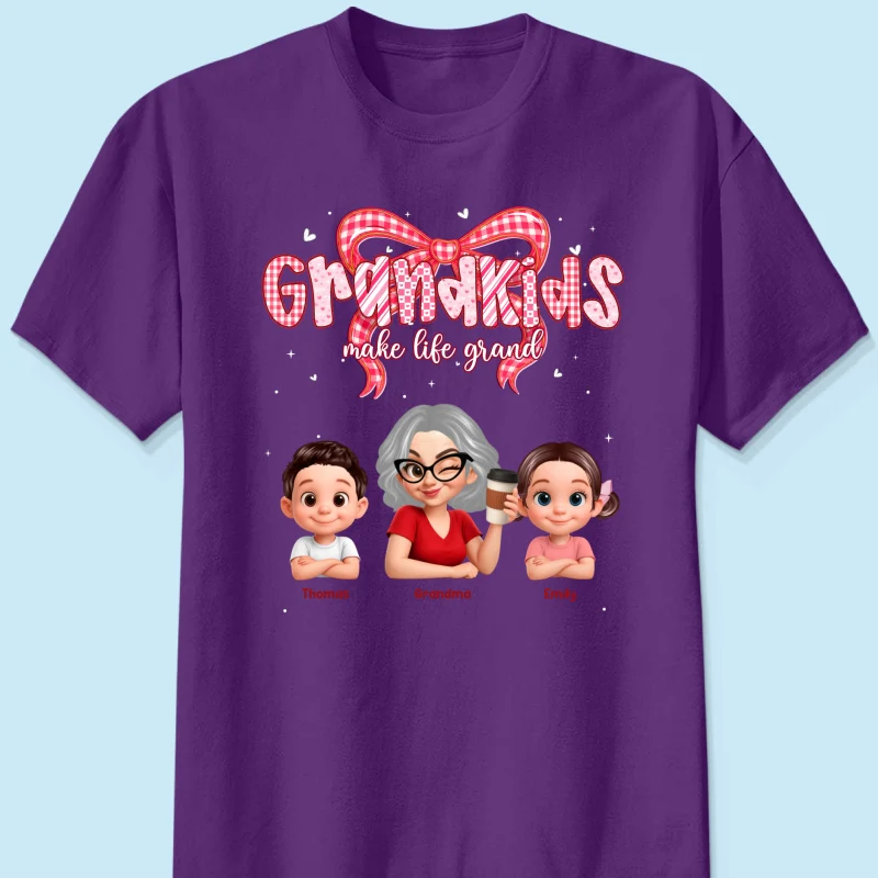Valentine's Day Grandma Grandkids Make Life Grand - Personalized Shirt - Valentine's Day Gift For Grandma - Image 14