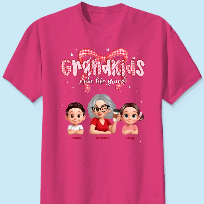 Valentine's Day Grandma Grandkids Make Life Grand - Personalized Shirt - Valentine's Day Gift For Grandma - Image 25