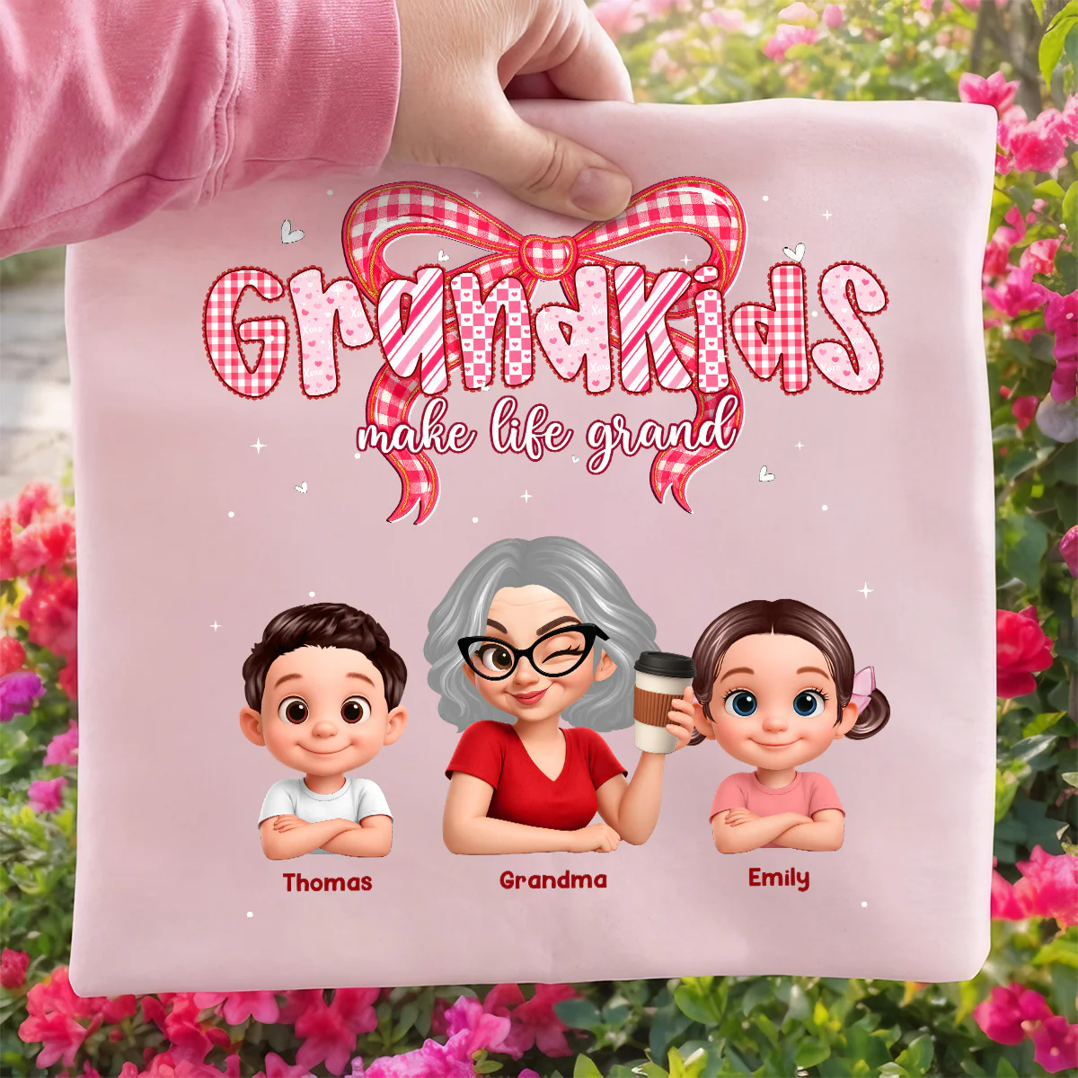 Valentine's Day Grandma Grandkids Make Life Grand - Personalized Shirt - Valentine's Day Gift For Grandma - Image 4